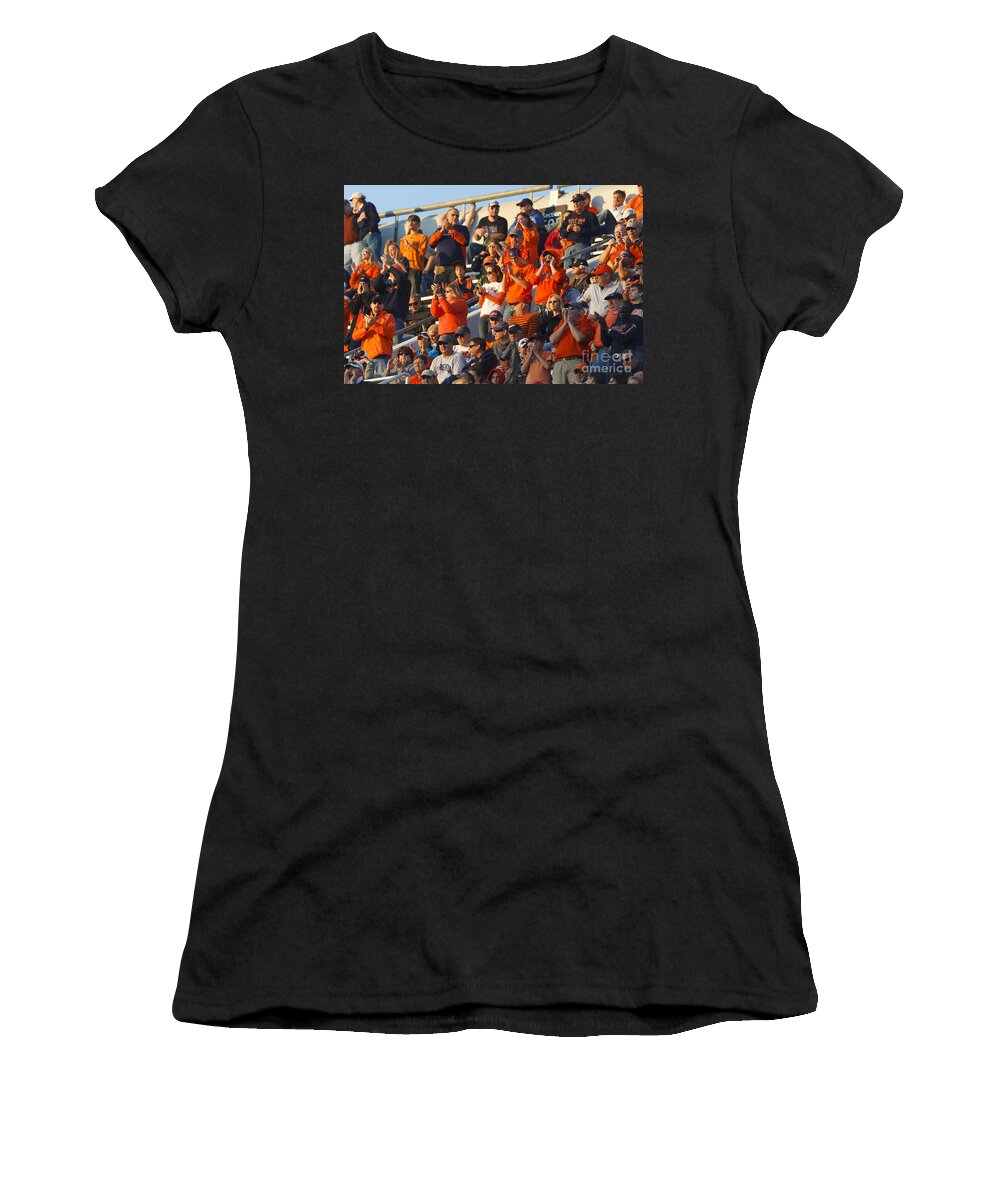 University Of Virginia Women's T-Shirt featuring the photograph Virginia Cavaliers Football Fans Scott Stadium by Jason O Watson
