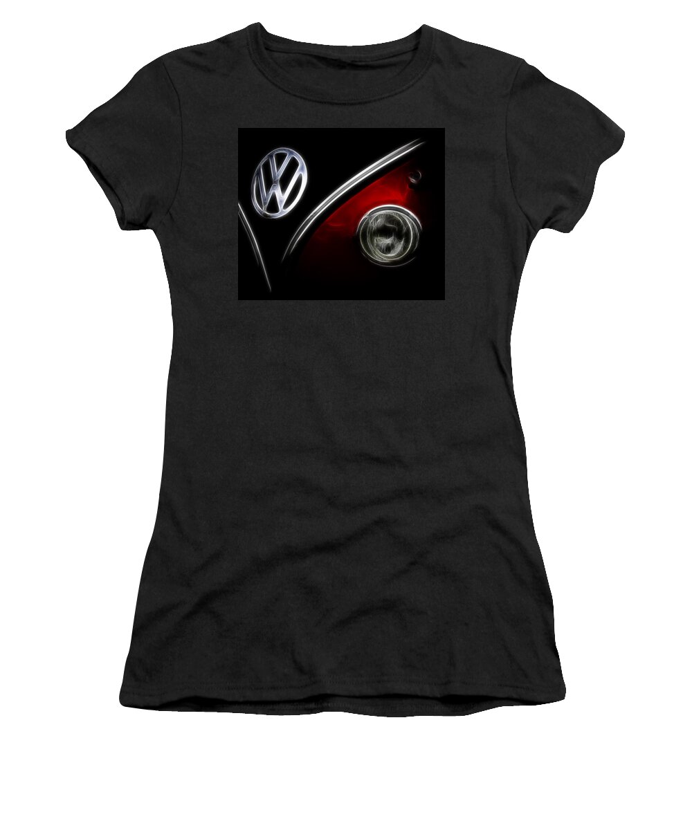 Vw Women's T-Shirt featuring the photograph VW Micro Bus Logo by Steve McKinzie