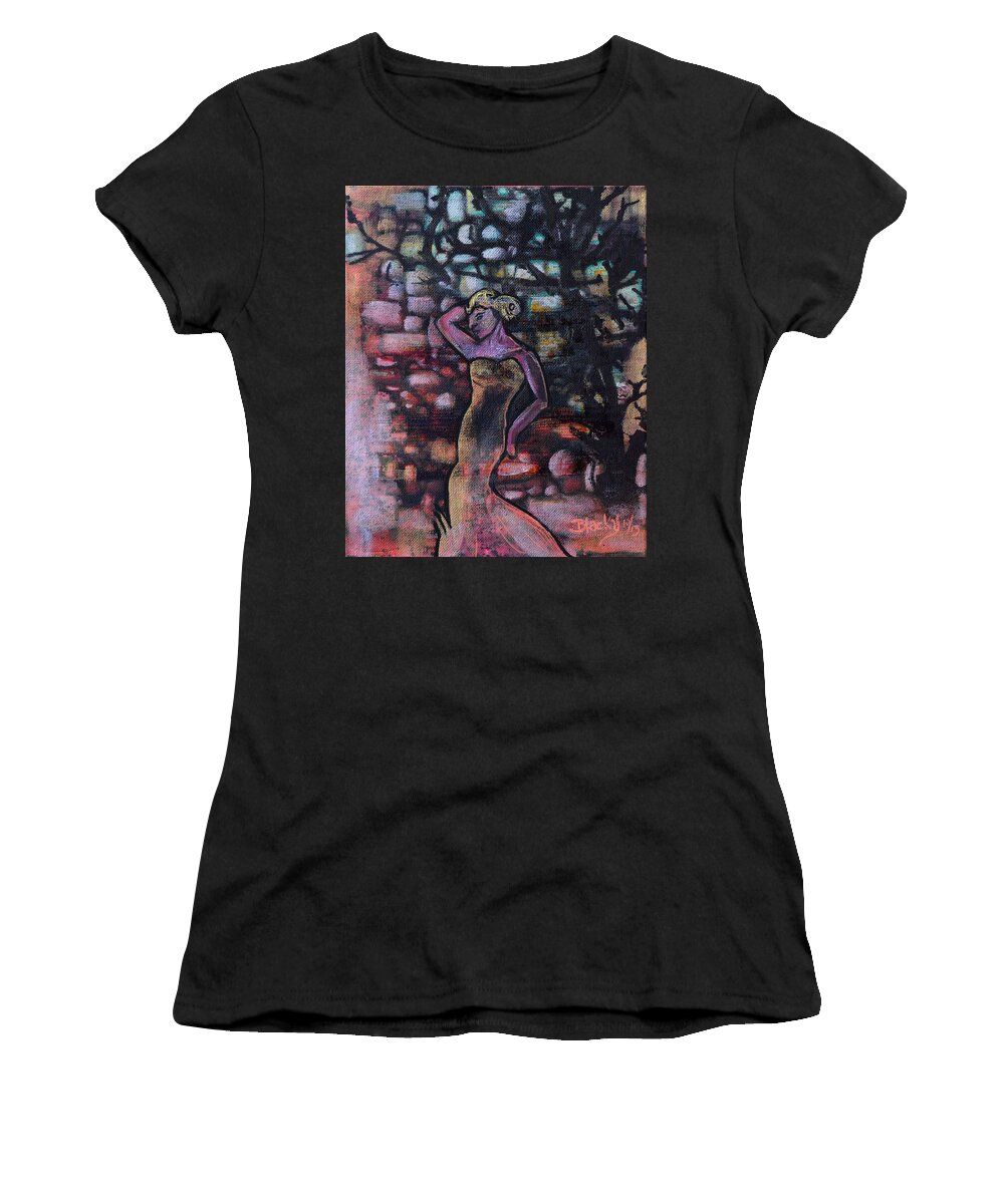 Woman Women's T-Shirt featuring the painting Walking Into The Twilight by Donna Blackhall