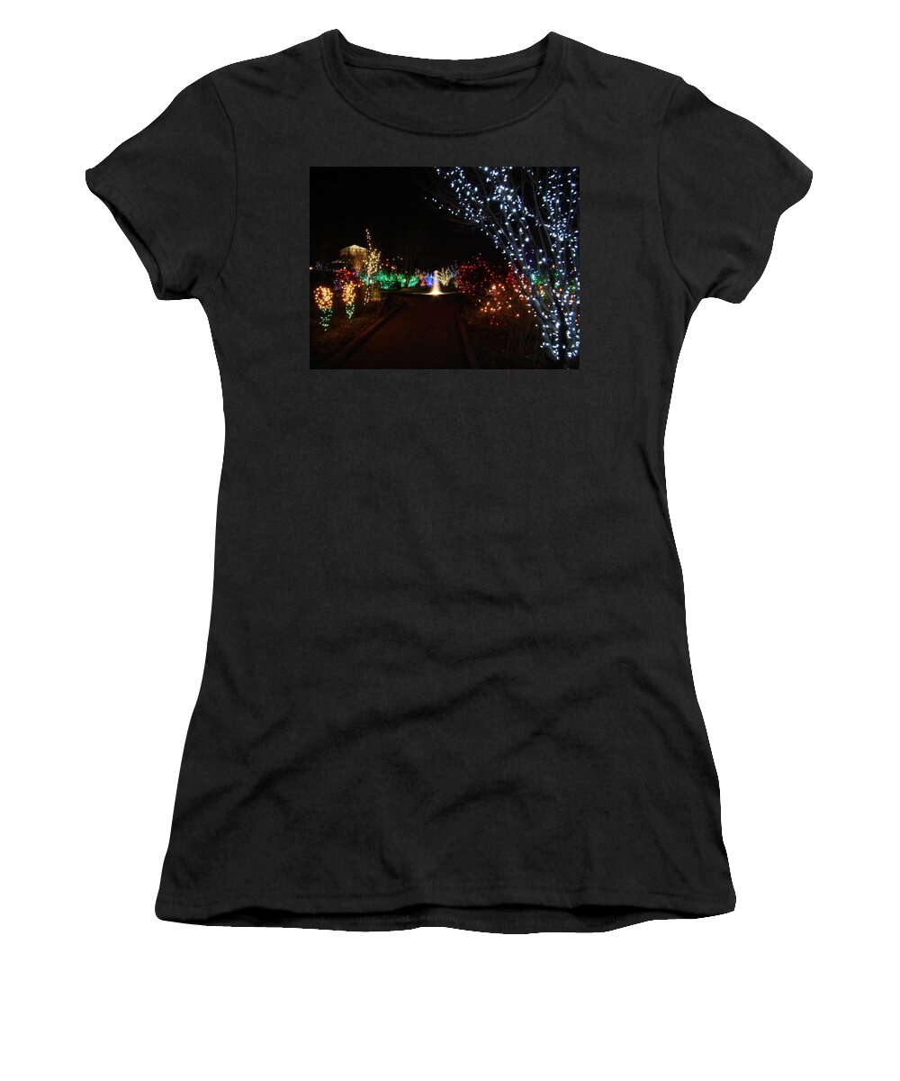 Fine Art Women's T-Shirt featuring the photograph Walking Toward a Spectrum of Delight by Rodney Lee Williams