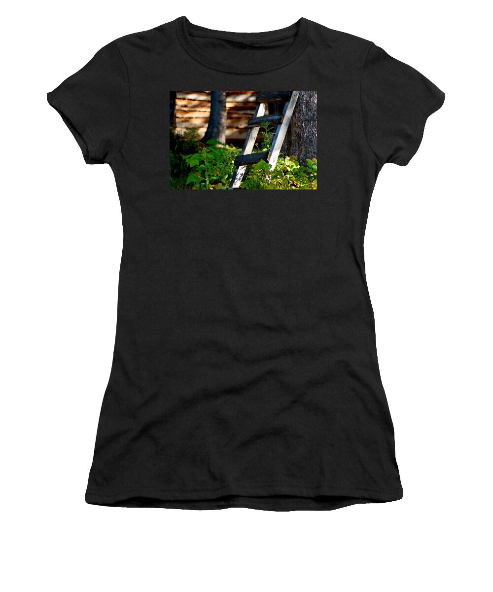 Ladder Women's T-Shirt featuring the photograph Watch Your Step by Anita Braconnier