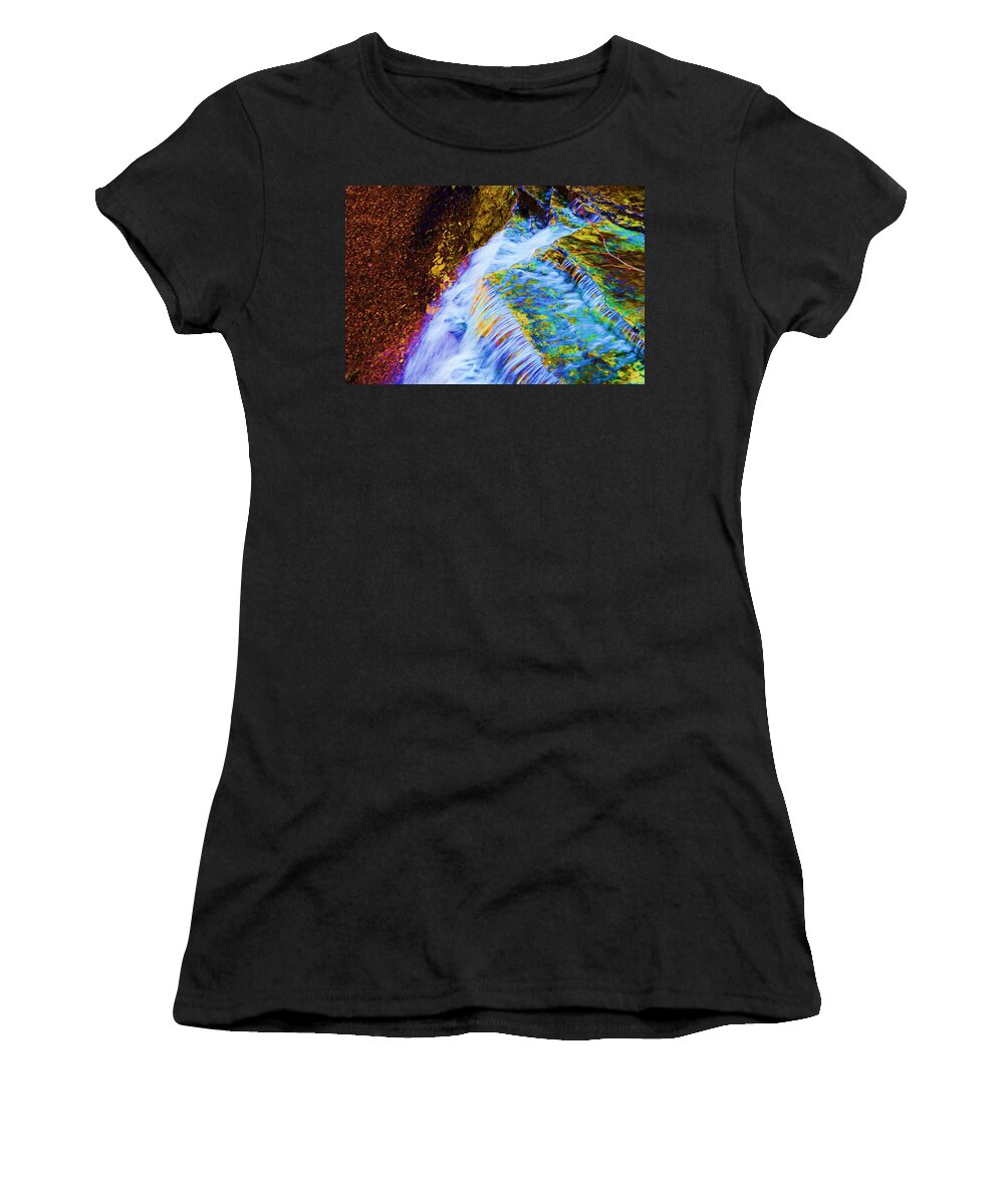 Waterfalls Women's T-Shirt featuring the photograph Water Art by Stacie Siemsen