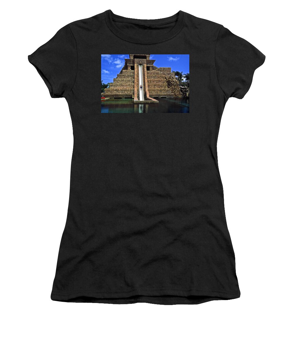 High Water Slide Women's T-Shirt featuring the photograph Water Slide by Sally Weigand