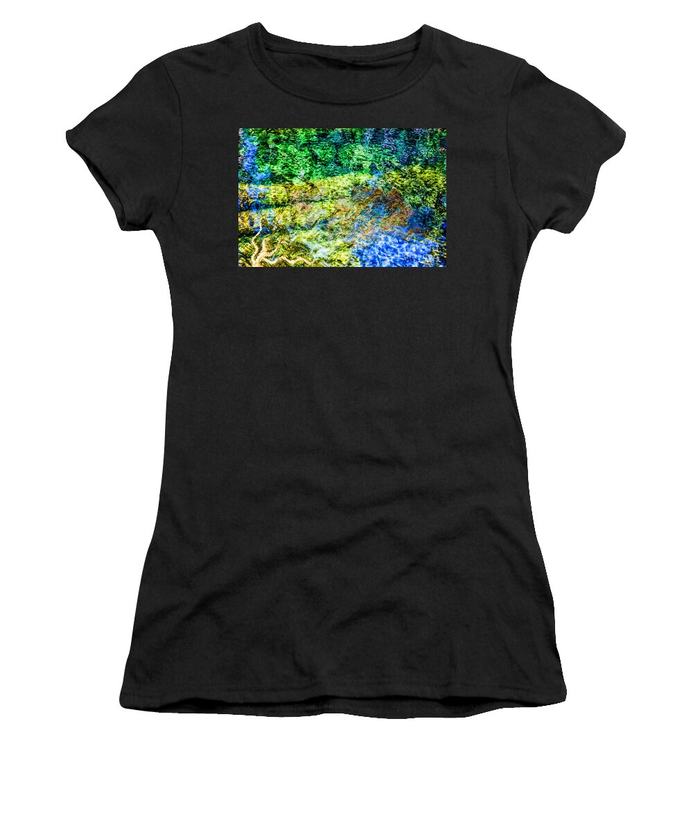 Water Women's T-Shirt featuring the digital art Water Tree Reflections by Georgianne Giese
