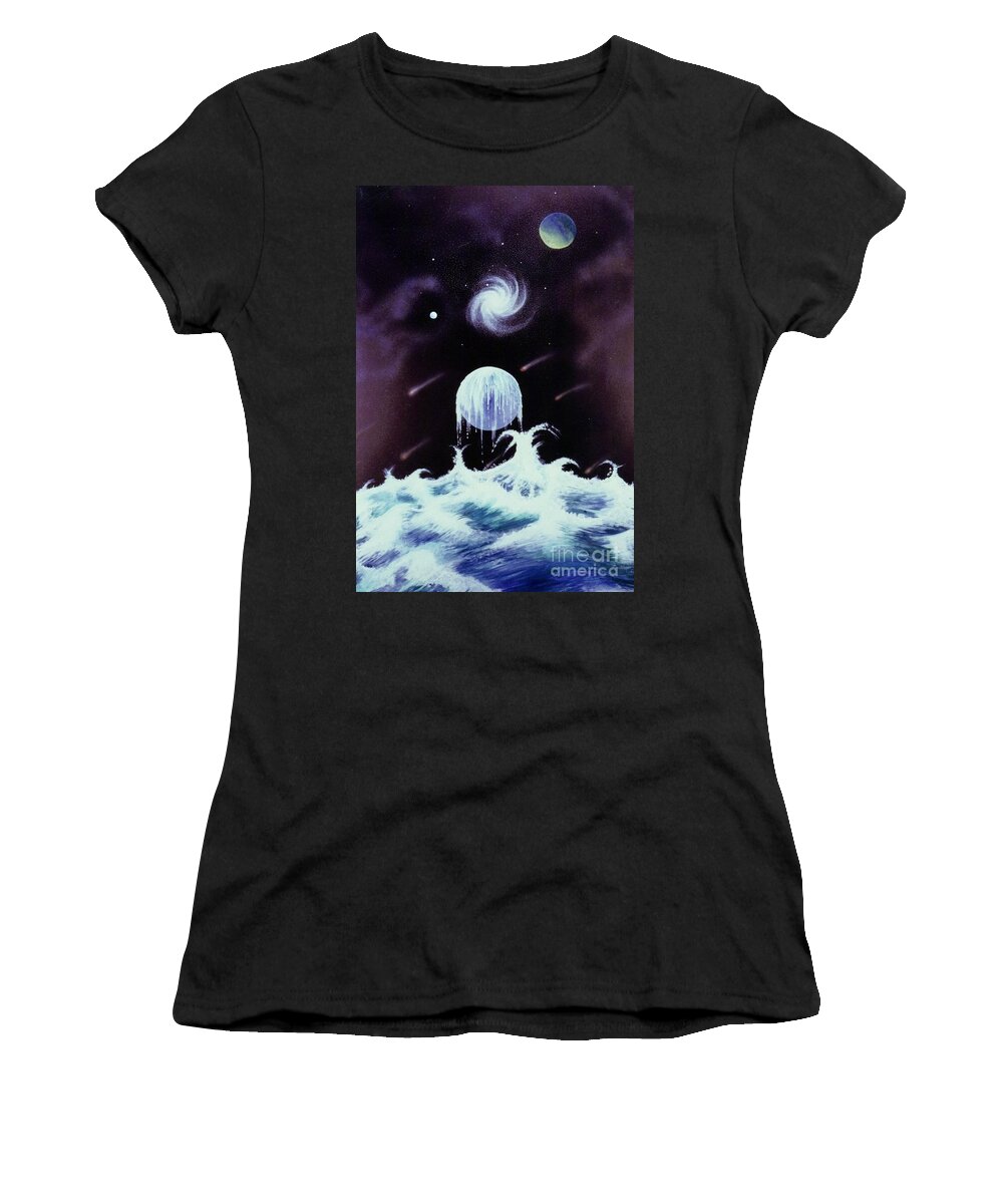 Acrylic Painting Women's T-Shirt featuring the painting Waterworld II by David Neace
