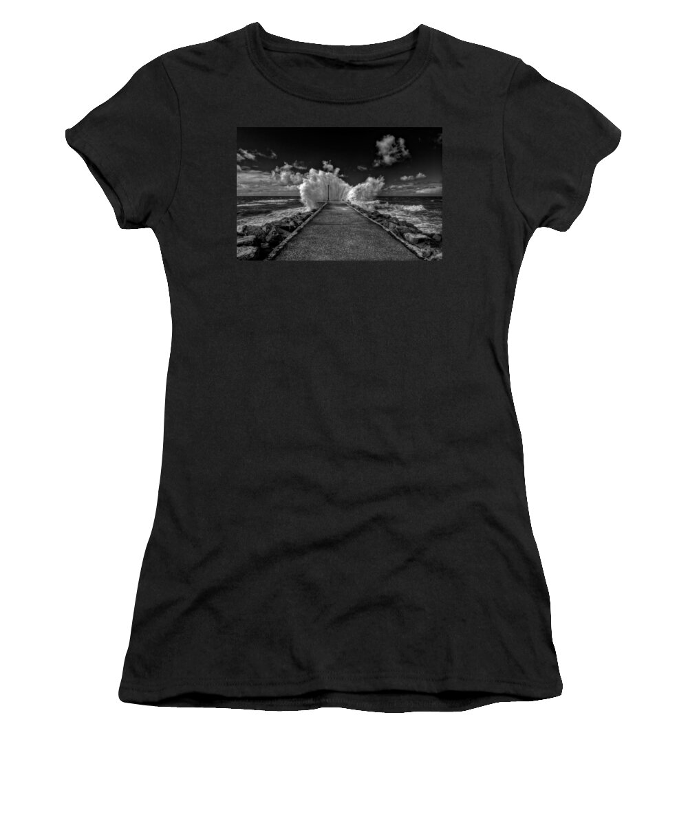 Castlerock Women's T-Shirt featuring the photograph Wave at Castlerock by Nigel R Bell