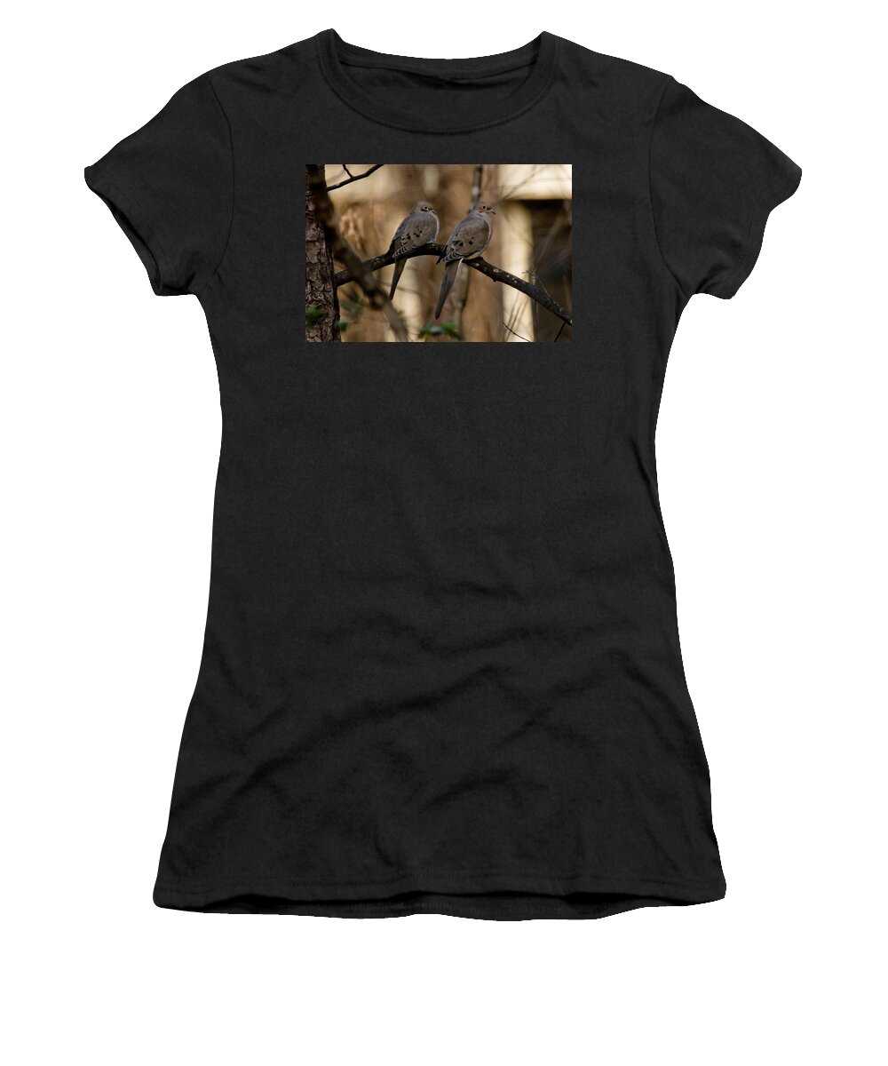 Morning Dove Women's T-Shirt featuring the photograph We came together - we're leaving together by Robert L Jackson