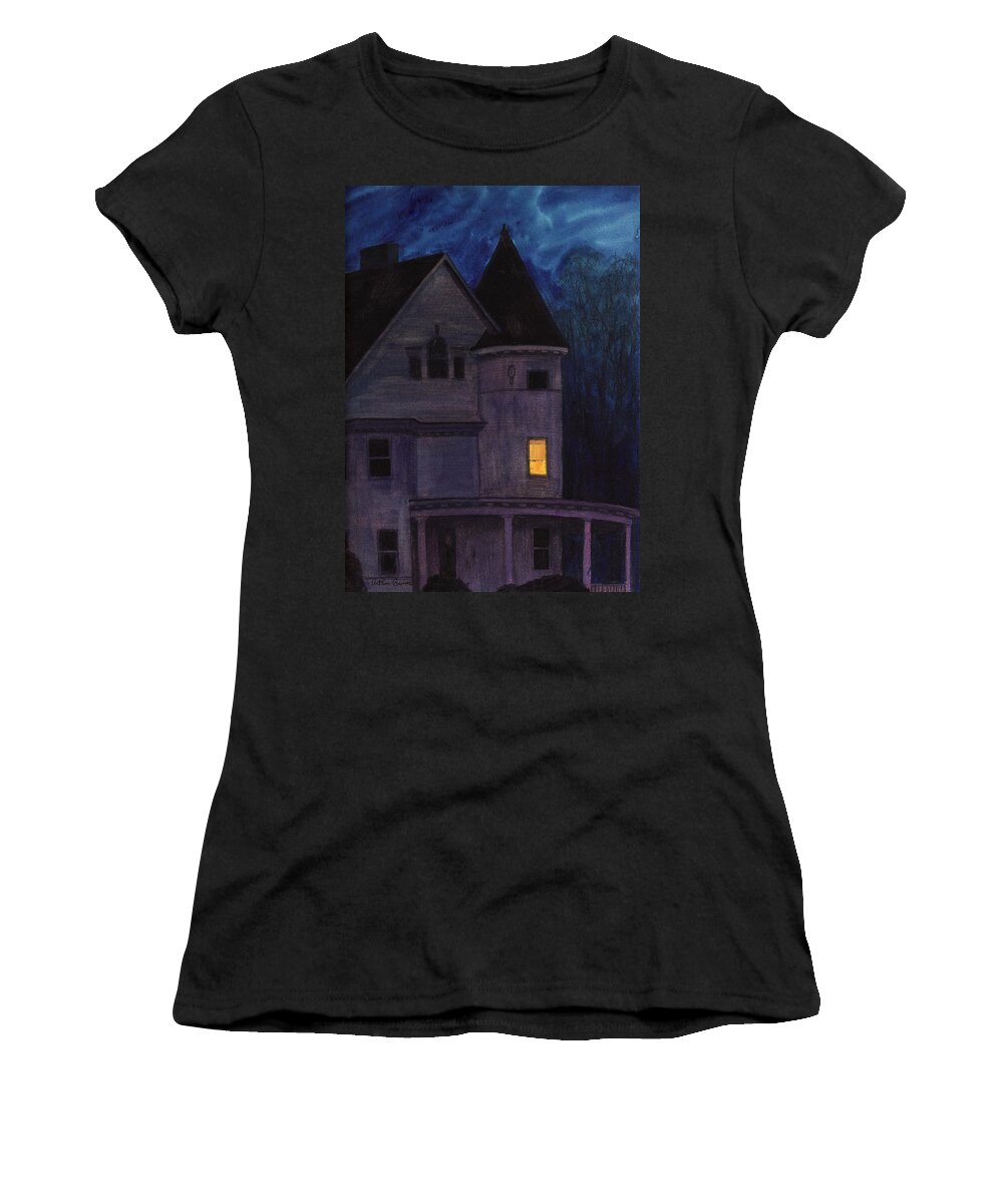 Nocturnes Women's T-Shirt featuring the painting West Center Victorian by Arthur Barnes