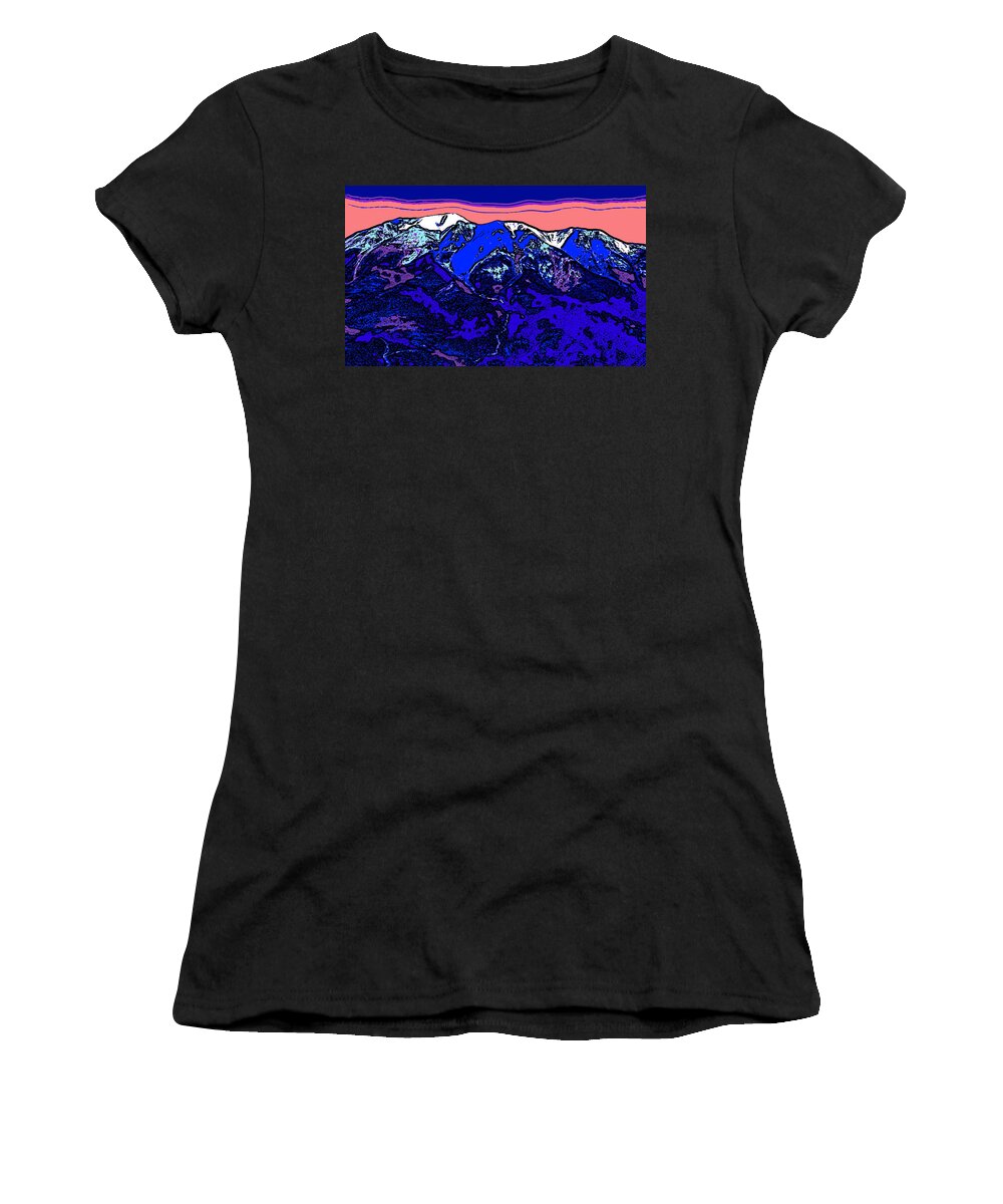 west Spanish Peak Women's T-Shirt featuring the digital art West Spanish Peak- Colorado by David G Paul