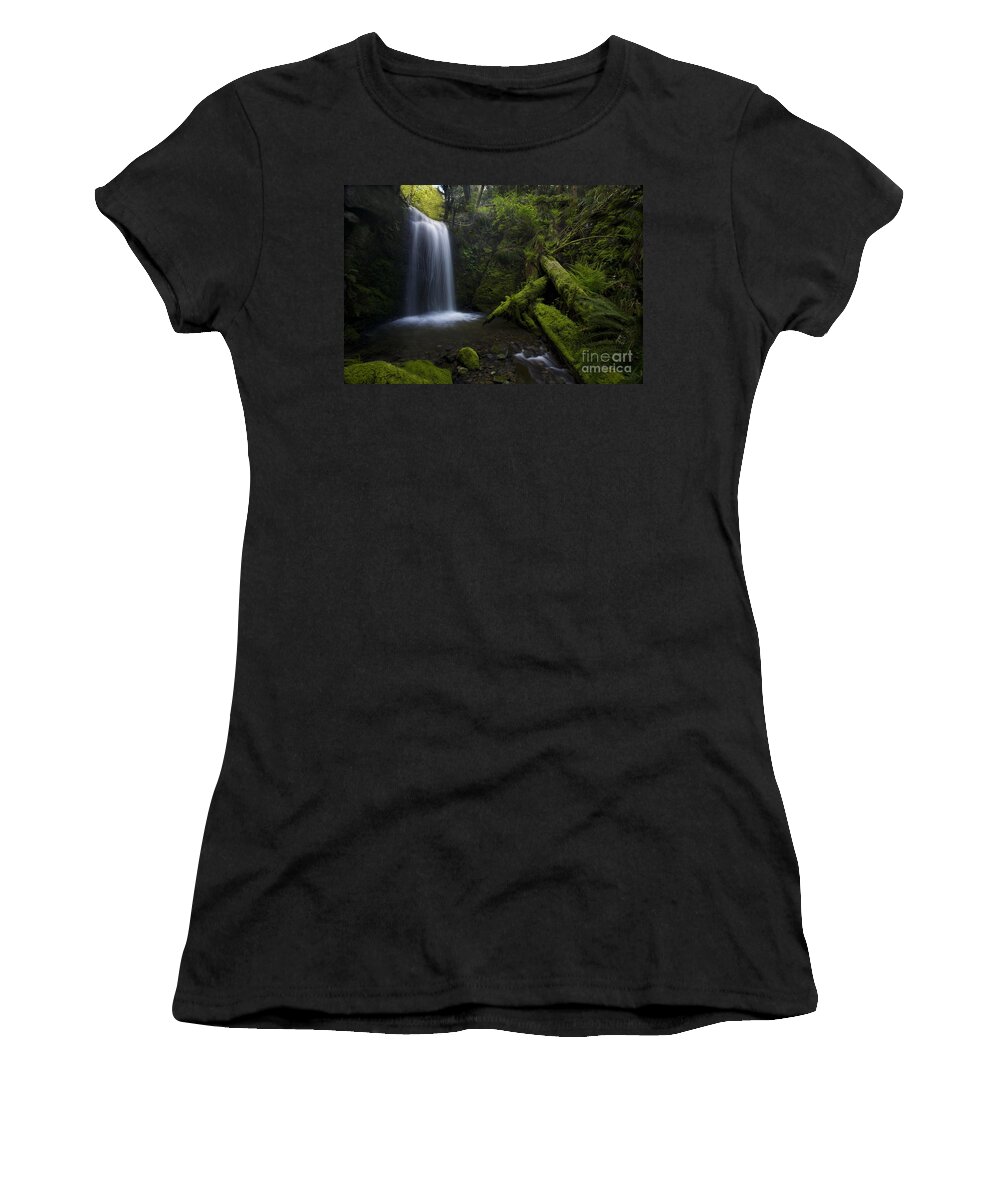 Waterfall Women's T-Shirt featuring the photograph Whatcom Falls Serenity by Mike Reid