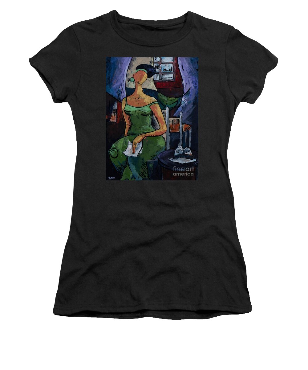 Love Women's T-Shirt featuring the painting What's Left Behind...- From The Eternal WHYs series by Elisabeta Hermann