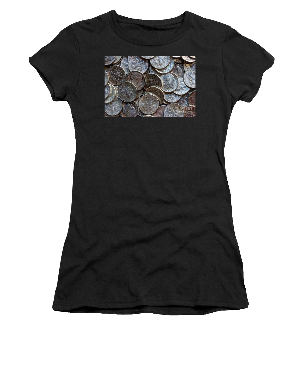 Silver Women's T-Shirt featuring the photograph When Dimes Were Made Of Silver by Heidi Smith