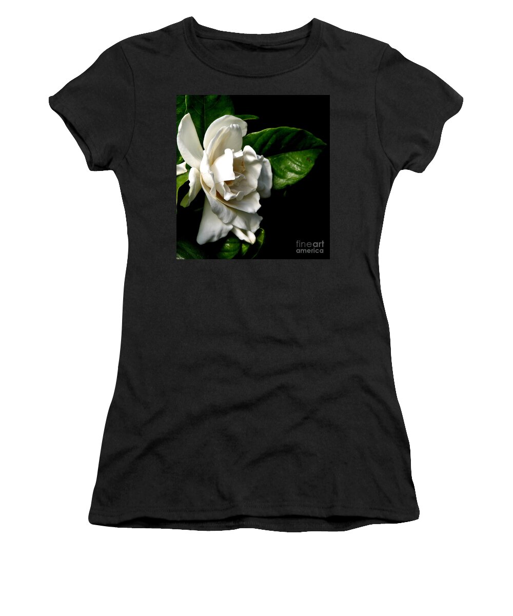 Gardenias Women's T-Shirt featuring the photograph White Gardenia by Rose Santuci-Sofranko