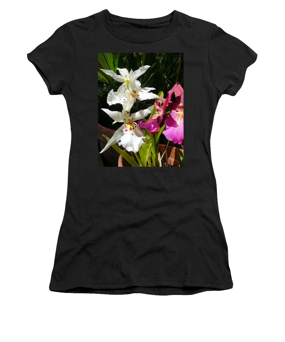 Orchid Women's T-Shirt featuring the photograph White Orchids by Jane Girardot