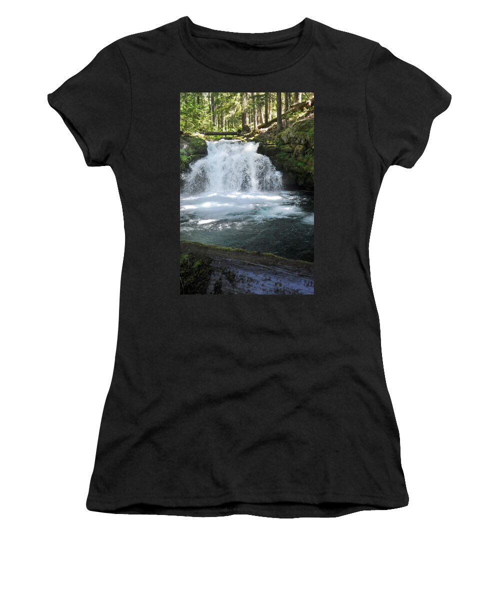 Waterfall Women's T-Shirt featuring the photograph Whitehorse falls series 9 by Teri Schuster