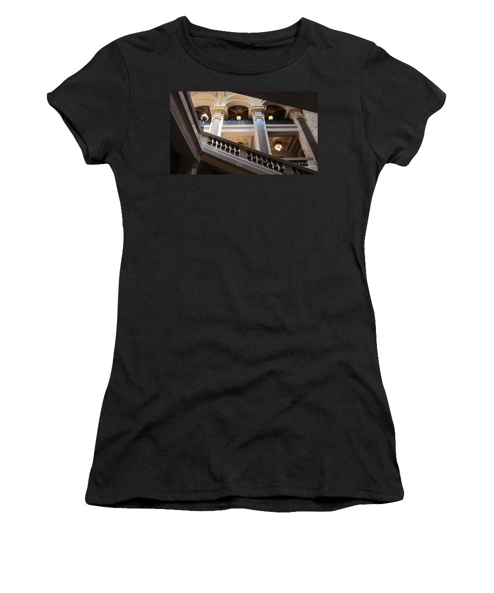State Capitol Women's T-Shirt featuring the photograph WI State Capitol Architecture 4 by Anita Burgermeister