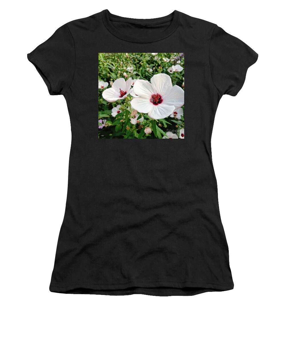 Crimson-eyed Mallow Women's T-Shirt featuring the photograph Wild Flowers by Scott Pellegrin