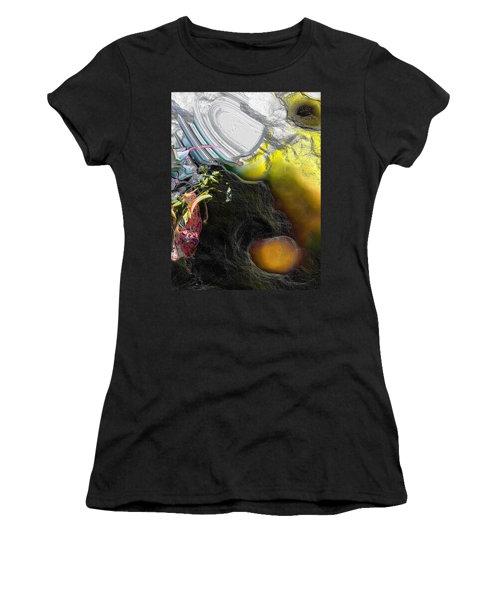Abstract Women's T-Shirt featuring the digital art Winter's Door Is Here As Summer Fades by Richard Thomas