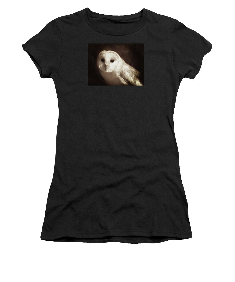 White Owl Women's T-Shirt featuring the photograph Wisdom Of An Owl by Georgiana Romanovna