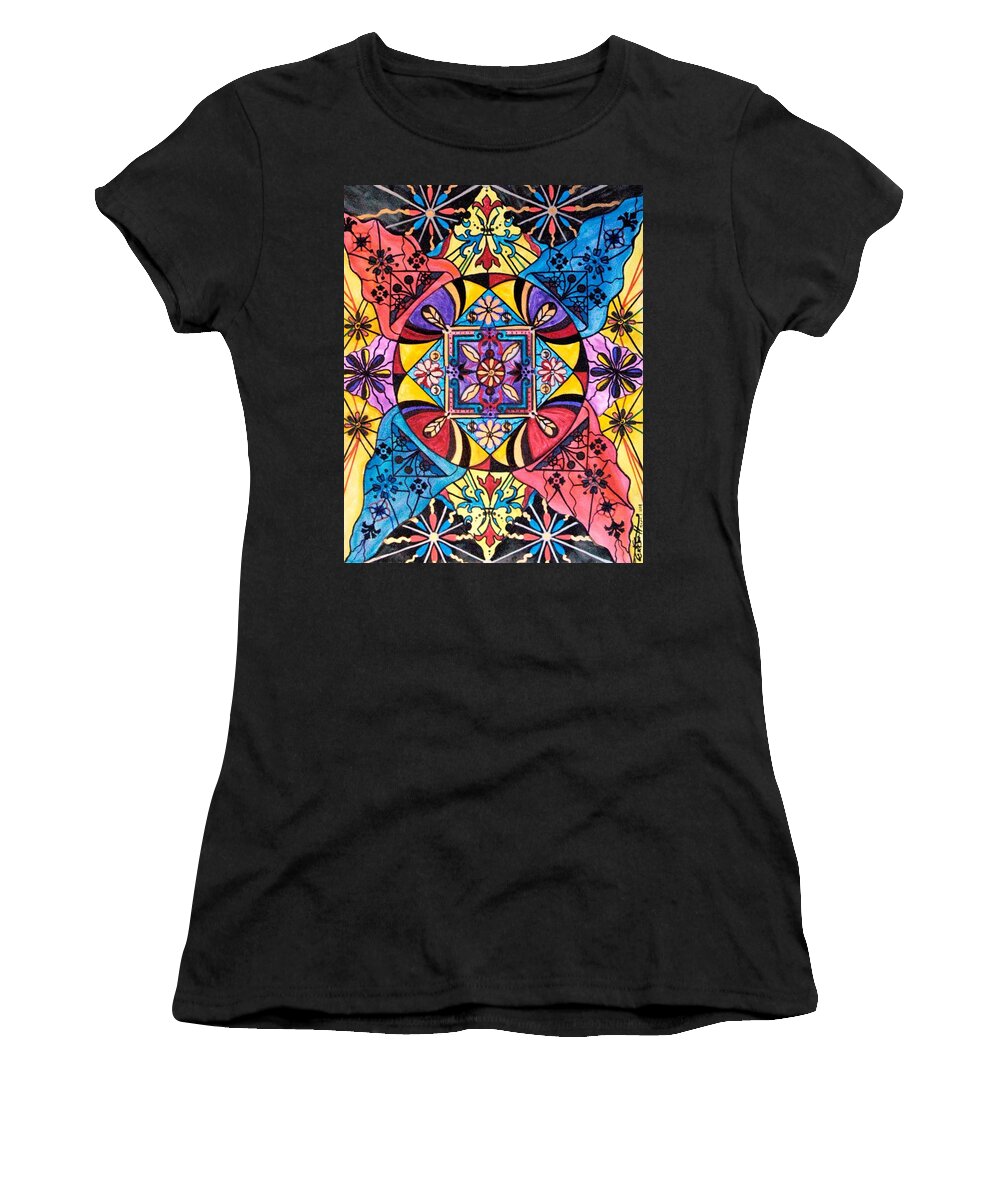 Worldly Abundance Women's T-Shirt featuring the painting Worldly Abundance by Teal Eye Print Store