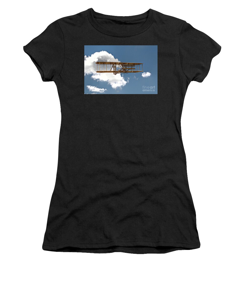 Wright Brothers Women's T-Shirt featuring the digital art Wright Brothers First Flight by Randy Steele
