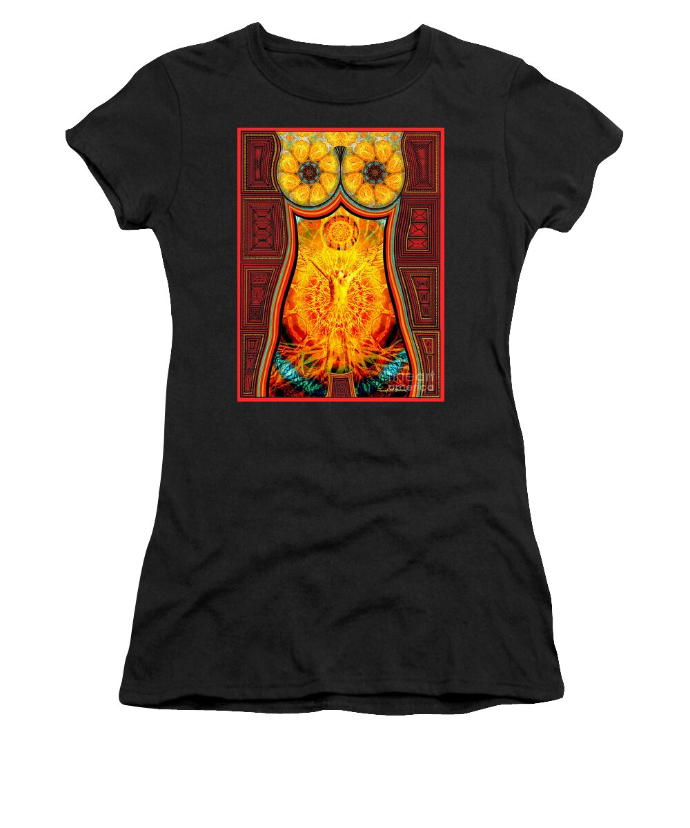 Pen And Ink Art Women's T-Shirt featuring the mixed media Yearning-Spirit Rising by Joseph J Stevens