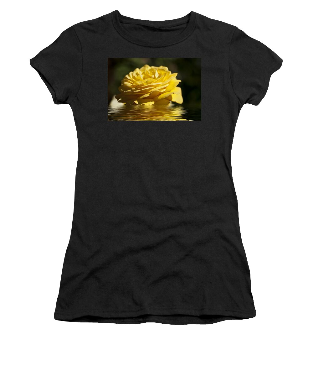 Yellow Rose Women's T-Shirt featuring the photograph Yellow Rose Flood by Steve Purnell