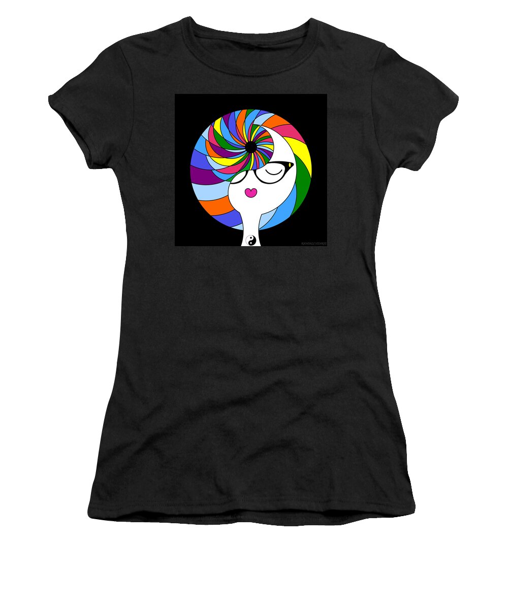 Colorful Women's T-Shirt featuring the digital art Yin Yang Crown 2 by Randall J Henrie
