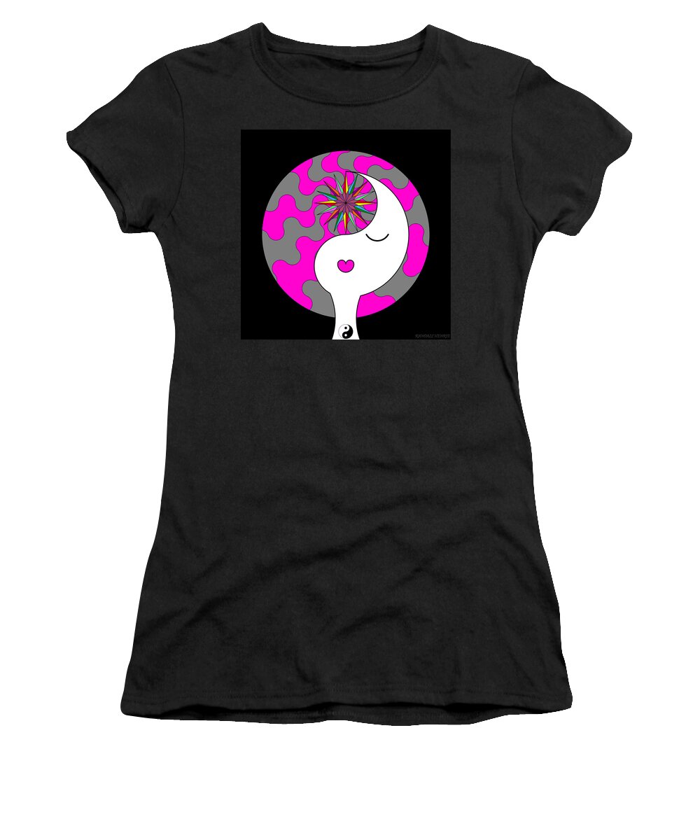 Colorful Women's T-Shirt featuring the digital art Yin Yang Crown 6 by Randall J Henrie