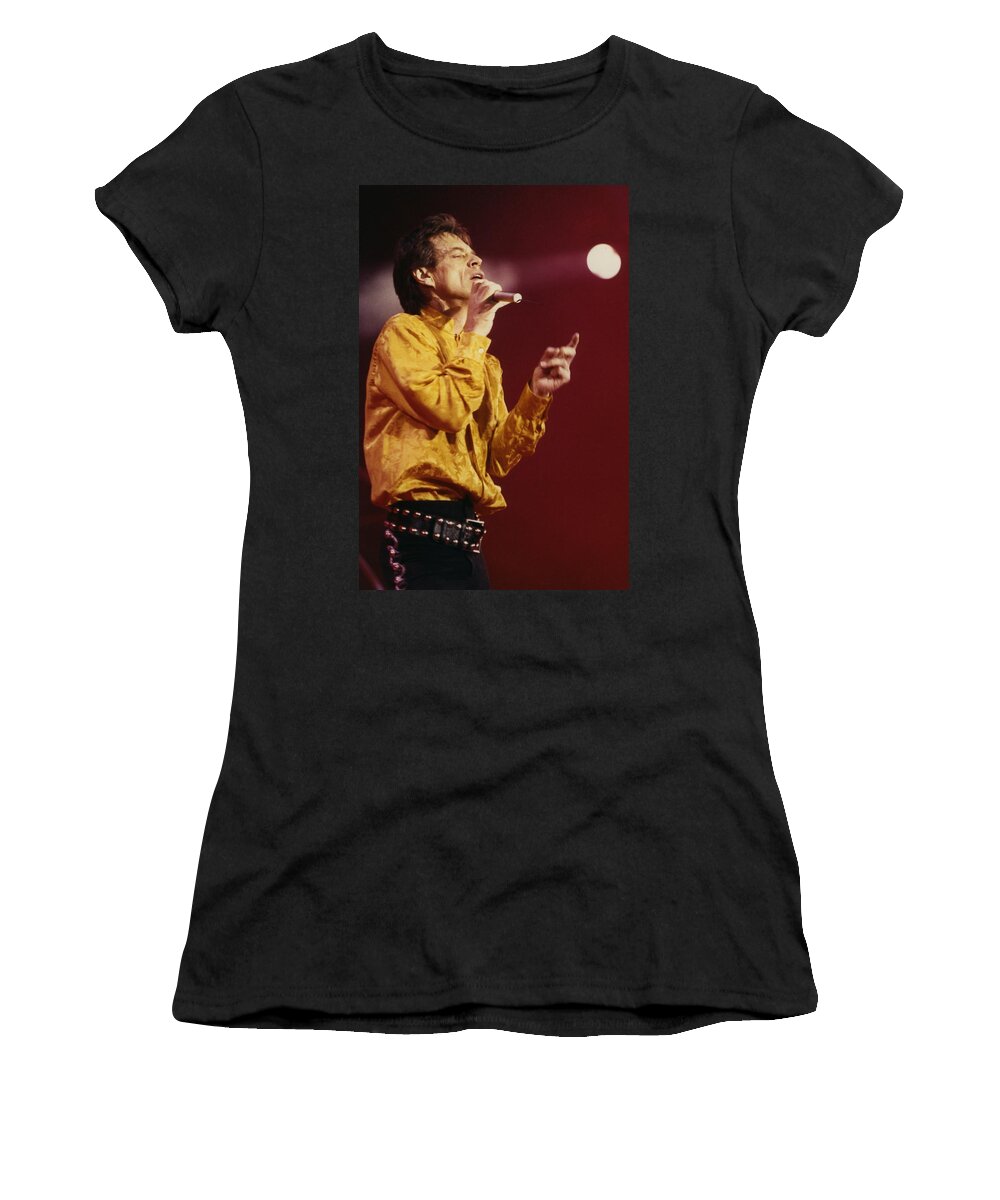 Mick Jagger Women's T-Shirt featuring the photograph Mick Sings Solo by Jurgen Lorenzen