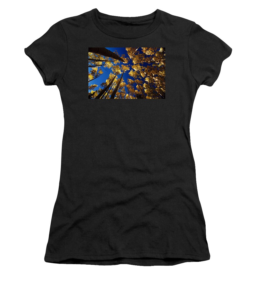 Red River Women's T-Shirt featuring the photograph Aspens At Middlefork by Ron Weathers