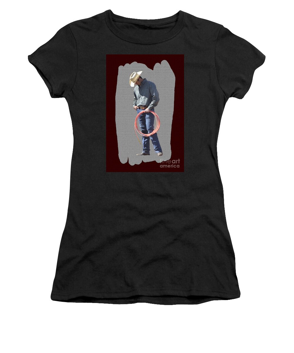Rodeo Women's T-Shirt featuring the photograph Cowboy #2 by Larry White