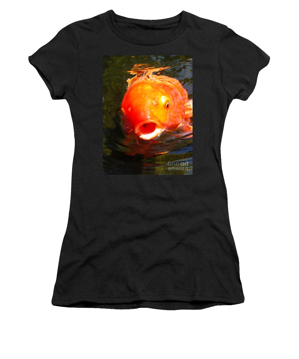 Orange Women's T-Shirt featuring the photograph Koi Fish #1 by Angela Murray