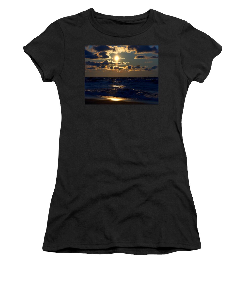 Sunset Women's T-Shirt featuring the photograph Sunset over the city #1 by Scott Wood