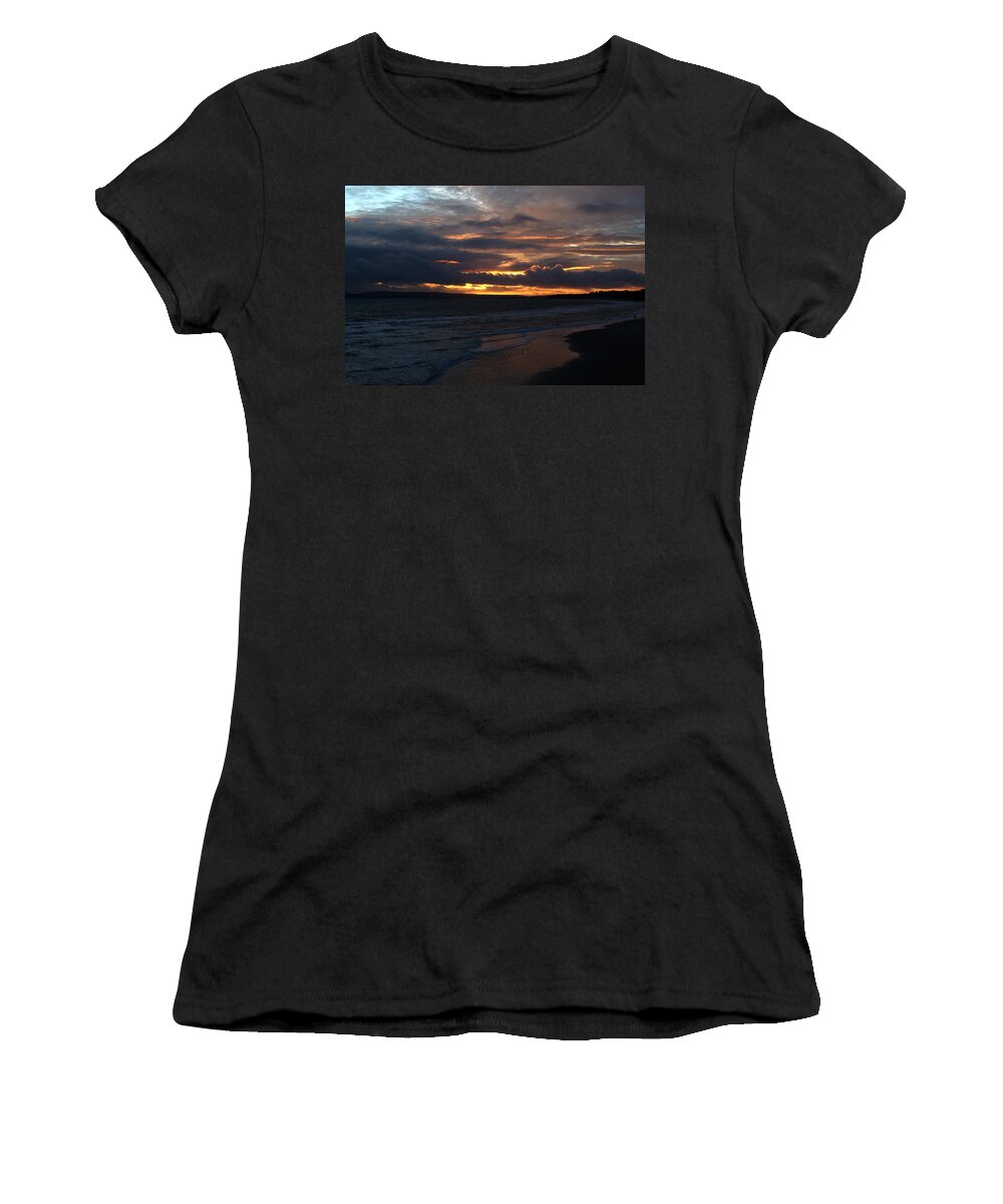 Sunset Women's T-Shirt featuring the photograph Bournemouth Sunset #12 by Chris Day