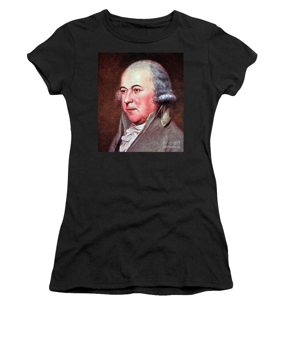 History Women's T-Shirt featuring the photograph John Adams, 2nd American President #3 by Photo Researchers