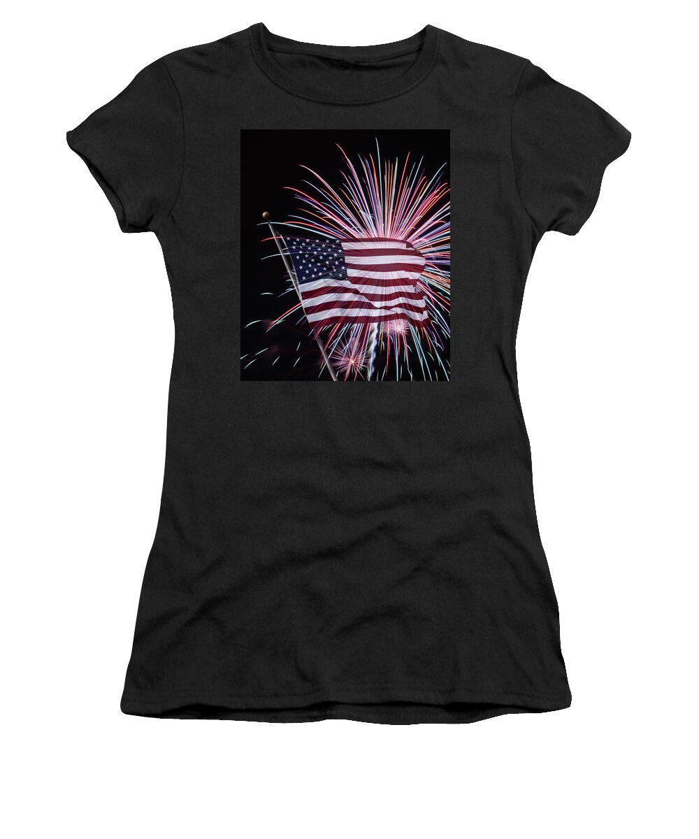 Flag Women's T-Shirt featuring the photograph 4th of July I by Gary Adkins