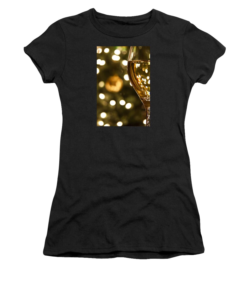 Christmas Women's T-Shirt featuring the photograph A Drink by the Tree by Andrew Soundarajan