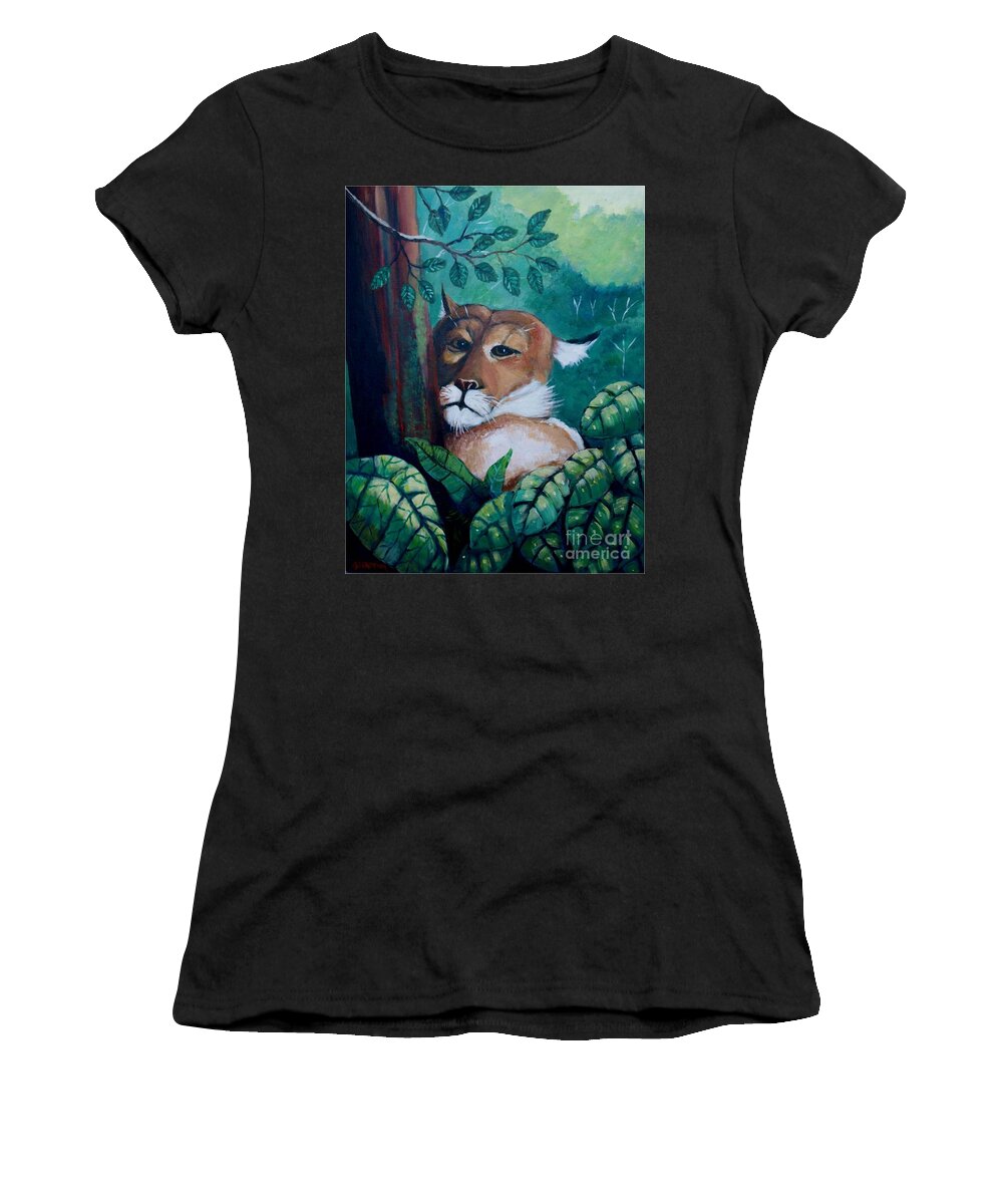 Puma Women's T-Shirt featuring the painting A slightly shy furtive look by Jean Pierre Bergoeing