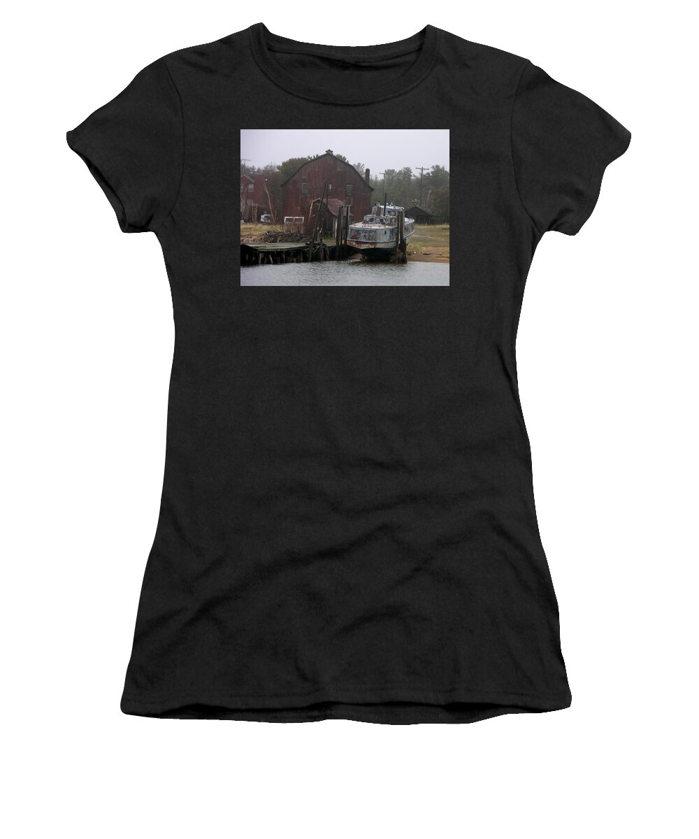 Lake Superior Women's T-Shirt featuring the photograph Abandoned Fishing Boat by Keith Stokes