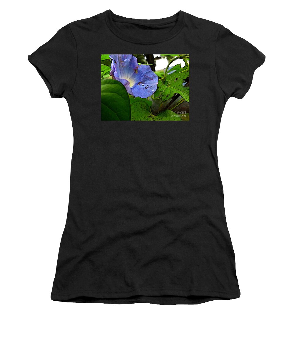 Botanical Women's T-Shirt featuring the digital art Aging Morning Glory by Debbie Portwood