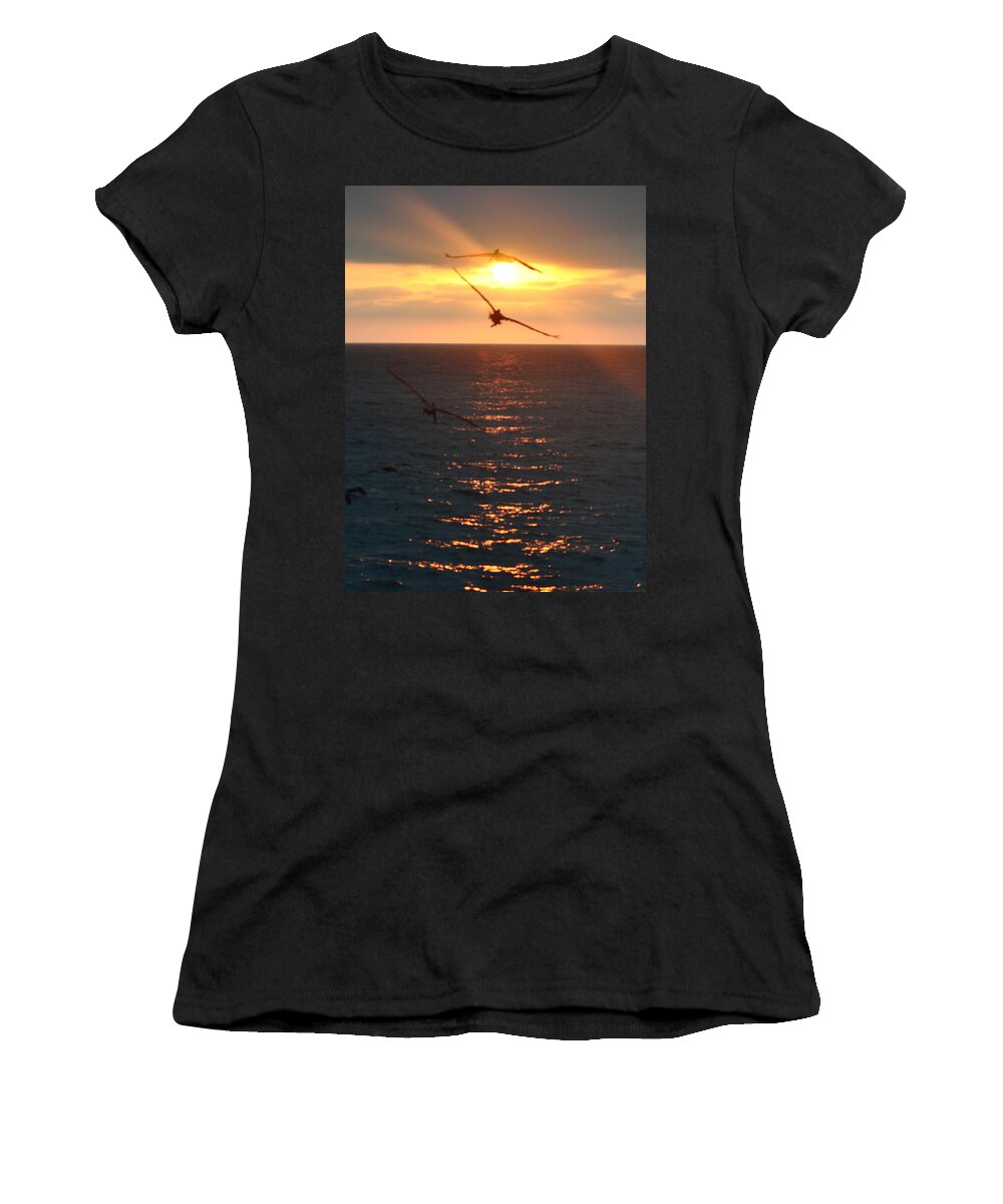 Sunset Women's T-Shirt featuring the photograph ...and At The End Of The Day... by Valerie Rosen