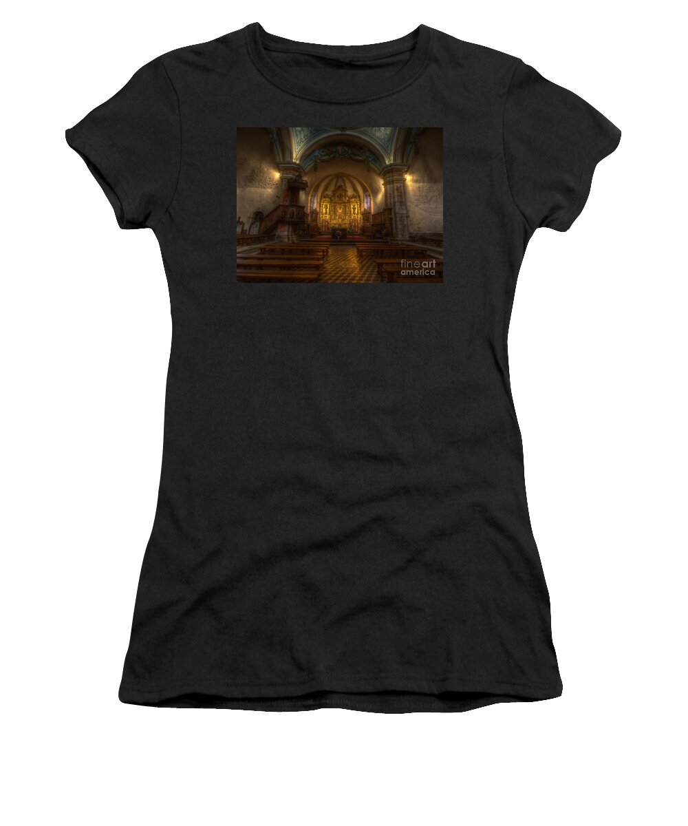 Clare Bambers Women's T-Shirt featuring the photograph Baroque Church in Savoire France by Clare Bambers