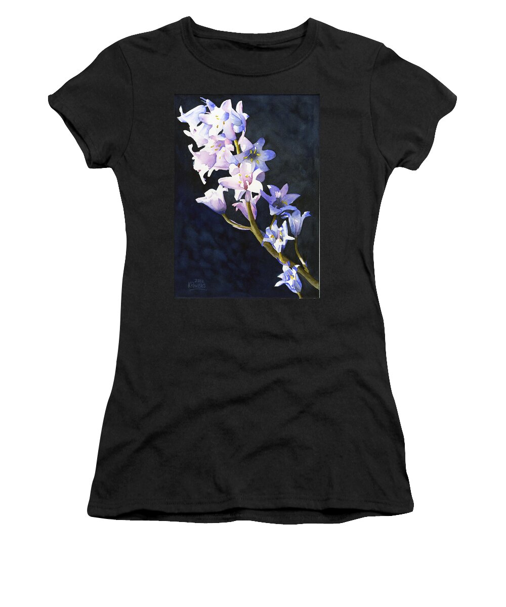 Bluebell Women's T-Shirt featuring the painting Bluebells by Ken Powers