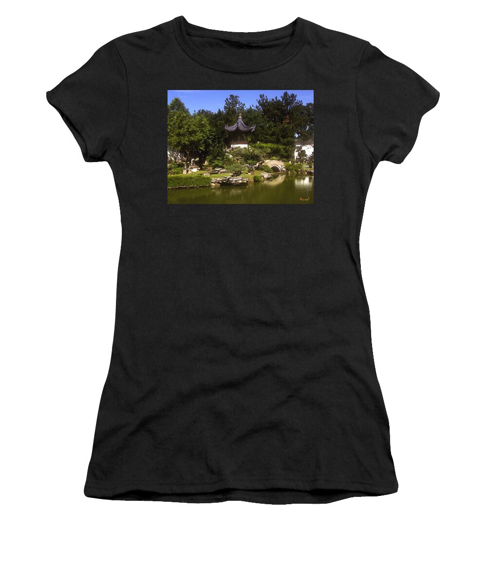 Scenic Women's T-Shirt featuring the photograph Bonzai Garden and Gazebo 19L by Gerry Gantt