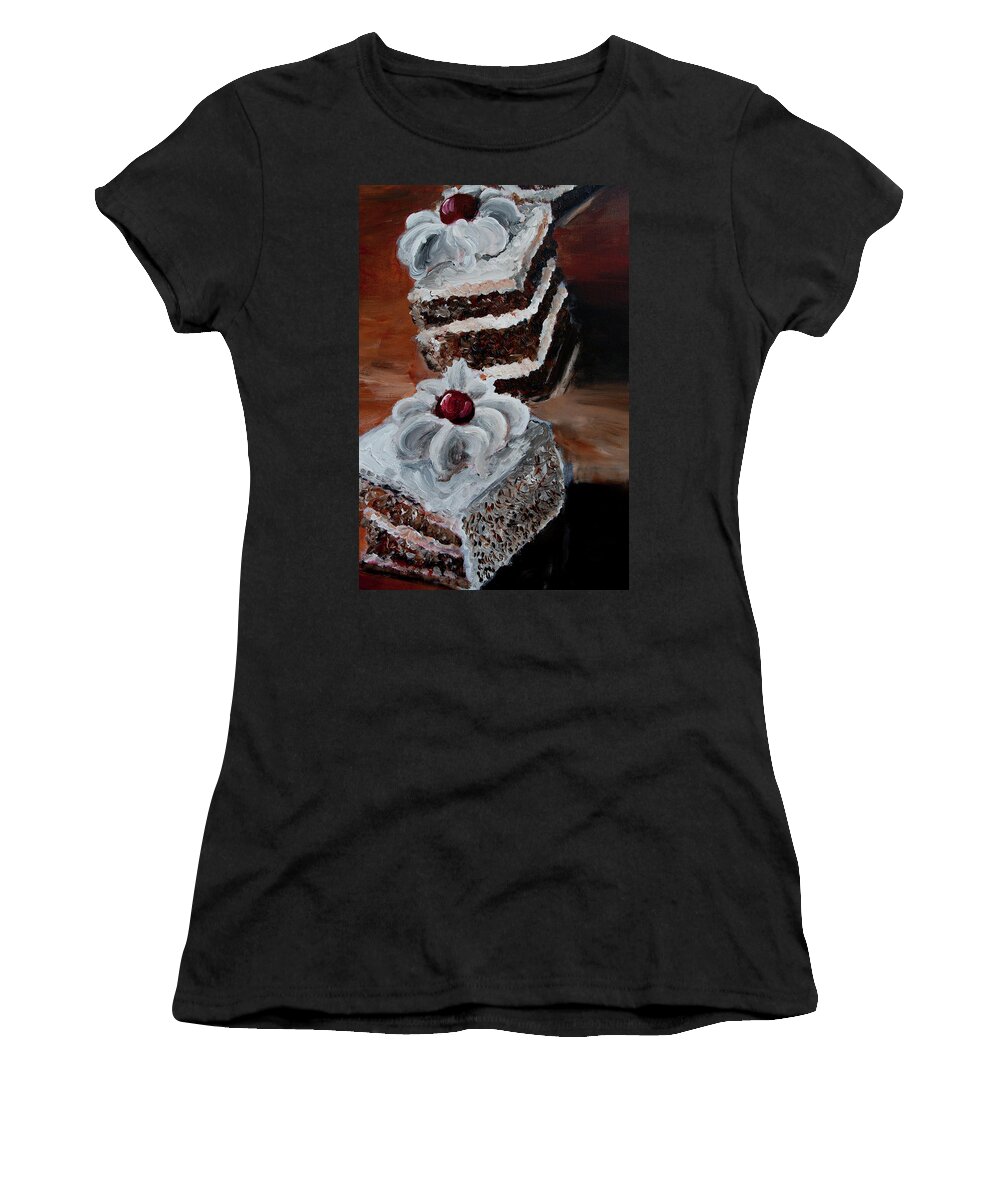 Cake Women's T-Shirt featuring the painting Cake 04 by Nik Helbig