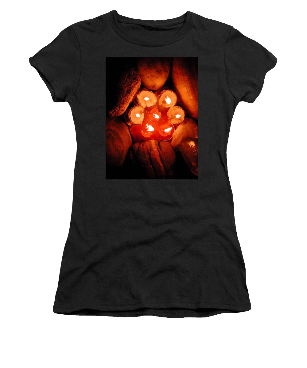 Coletteguggenheim Women's T-Shirt featuring the photograph Candlelight by Colette V Hera Guggenheim