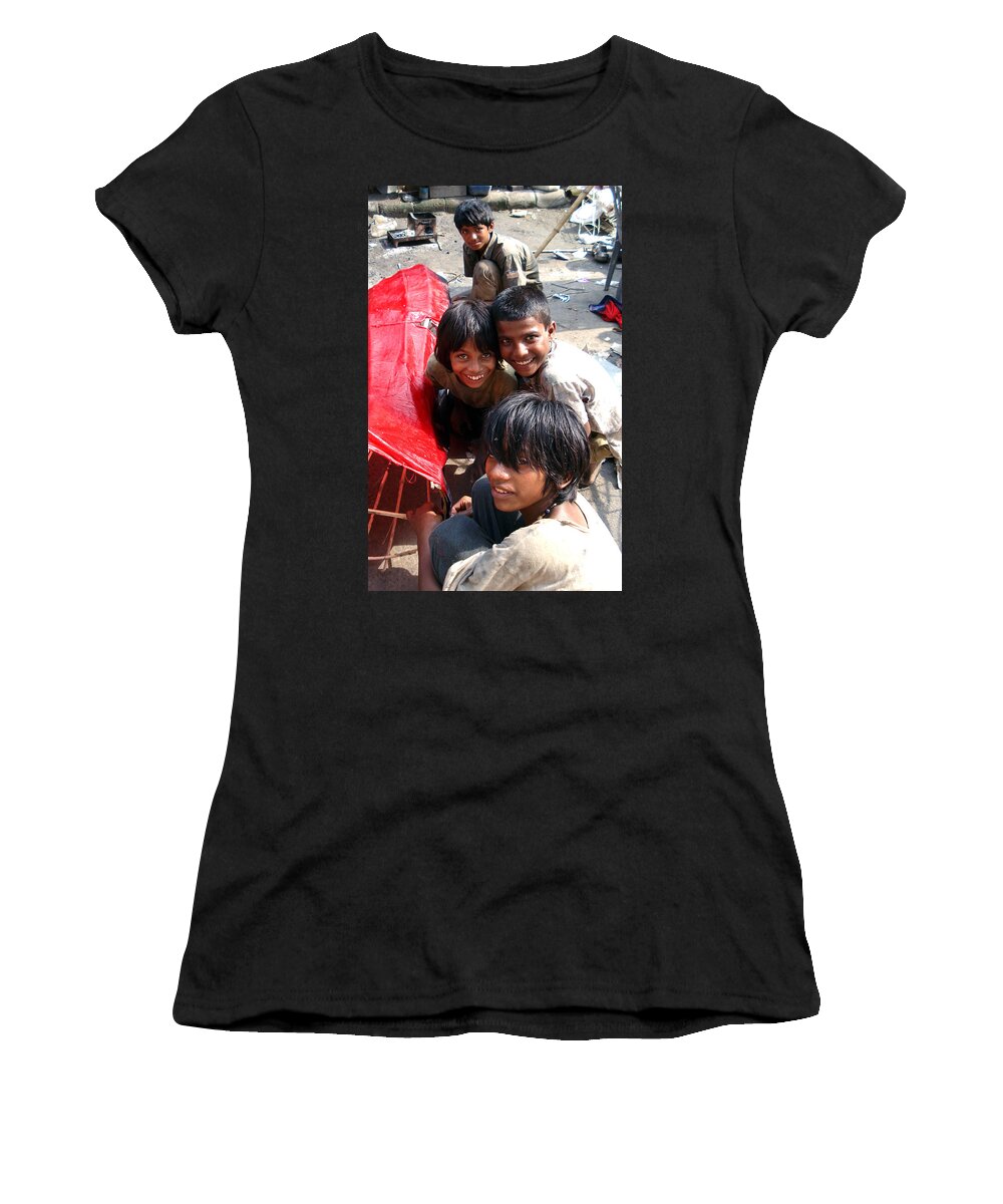 Labor Women's T-Shirt featuring the photograph Children of labor in india by Sumit Mehndiratta