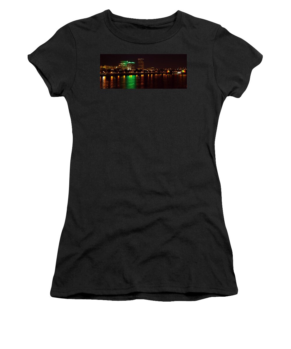 Portland Women's T-Shirt featuring the photograph City Reflections by Steve McKinzie