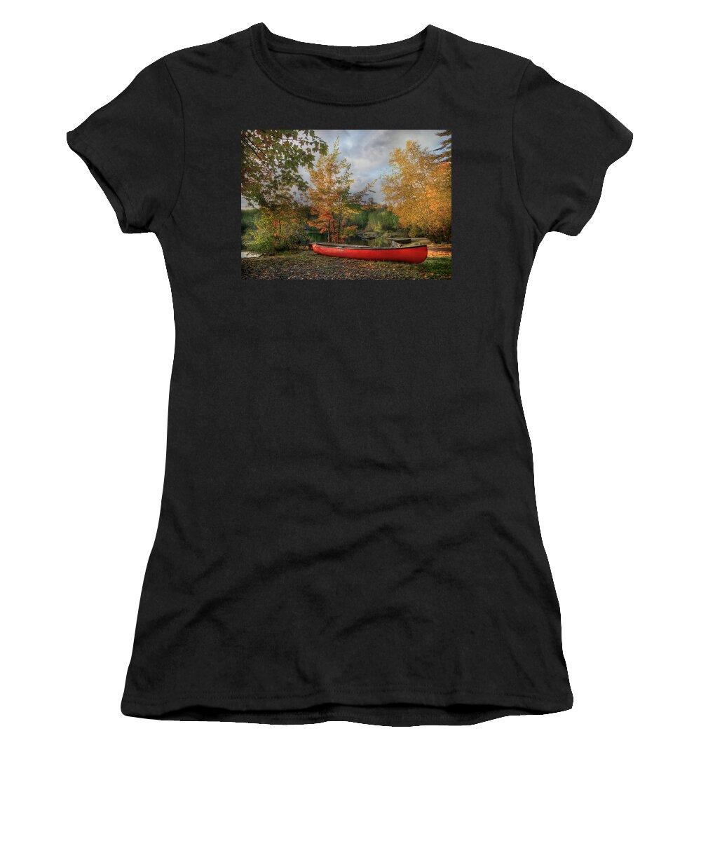 Millinocket Lake Women's T-Shirt featuring the photograph Colors of Millinocket by Lori Deiter
